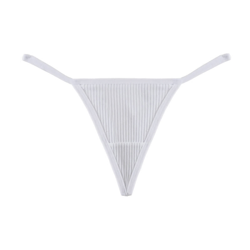 Ribbed Seamless Thong Panties(3 Packs) - White - XL - image 8