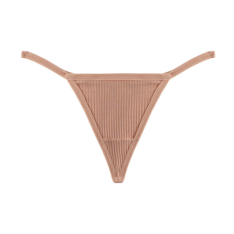 Ribbed Seamless Thong Panties(3 Packs) - Nude - XL - image 15