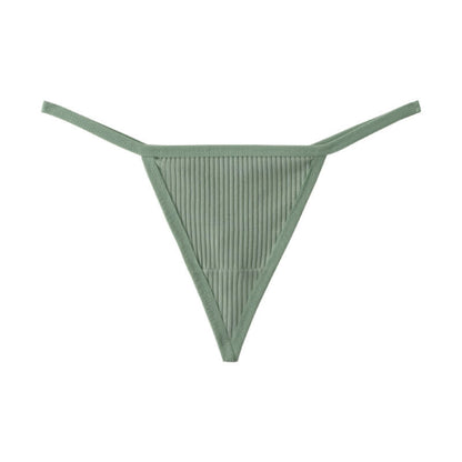 Ribbed Seamless Thong Panties(3 Packs) - Light Green - XL - image 13