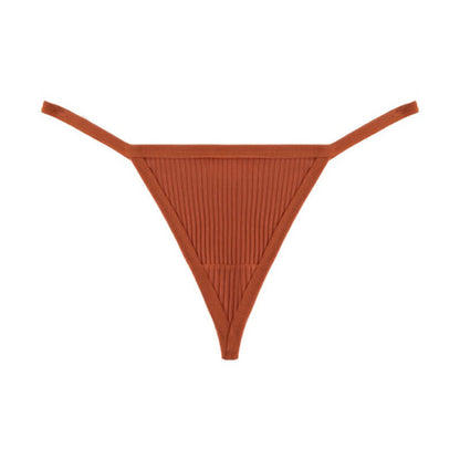 Ribbed Seamless Thong Panties(3 Packs) - Orange - XL - image 16
