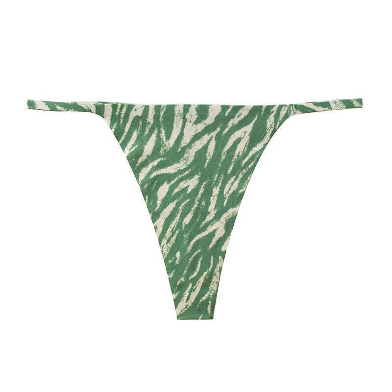 Wild Stripe Thong Panties(3 Packs) - Green - XL - image 8