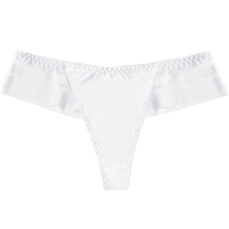 Lightweight Sheer Mesh Thong Panties(3 Packs) - White - XL - image 6