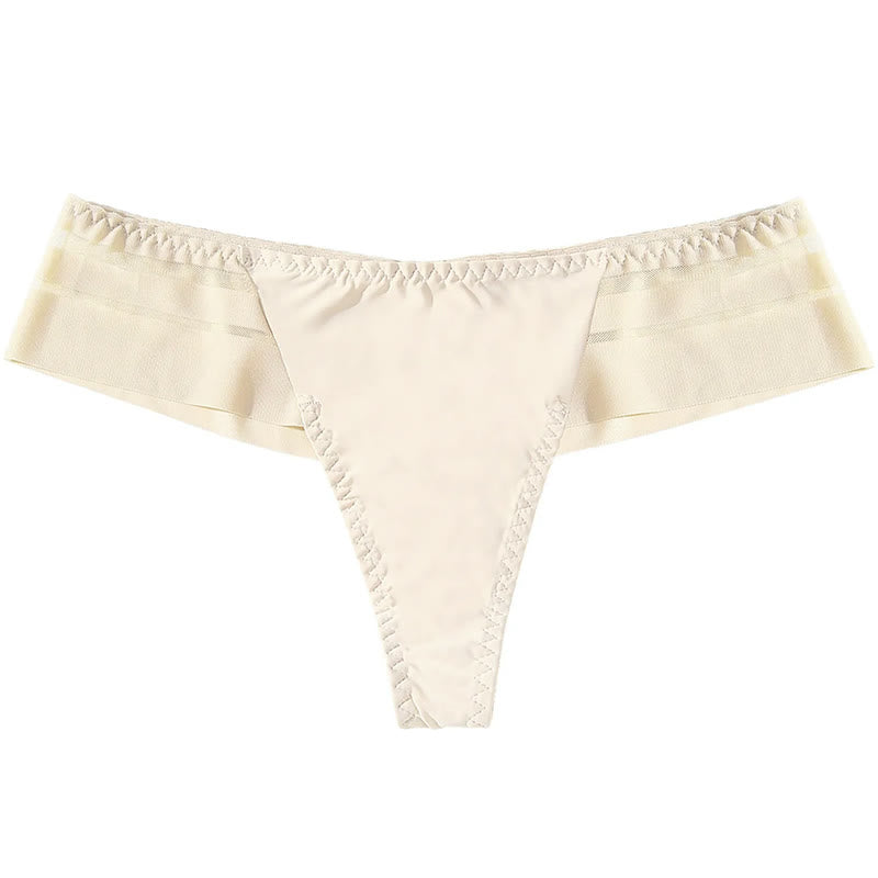 Lightweight Sheer Mesh Thong Panties(3 Packs) - Apricot - XL - image 9