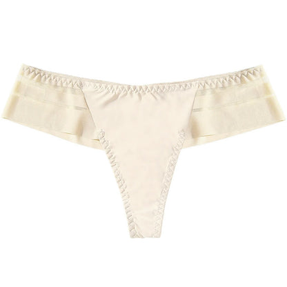 Lightweight Sheer Mesh Thong Panties(3 Packs) - Apricot - XL - image 9