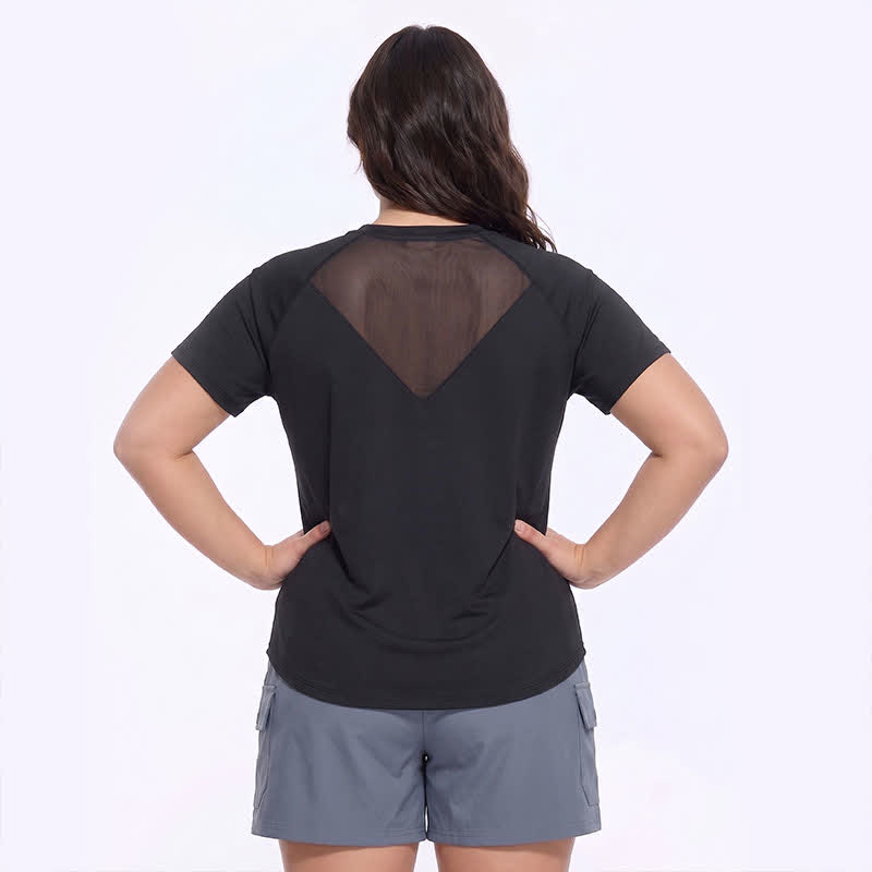 Plus Size Mesh Back Active Yoga Top - image 1