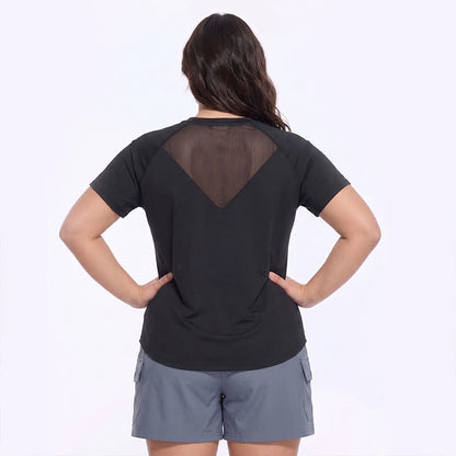 Plus Size Mesh Back Active Yoga Top - image 1