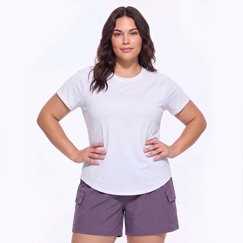 Plus Size Mesh Back Active Yoga Top - White - 5XL - image 5