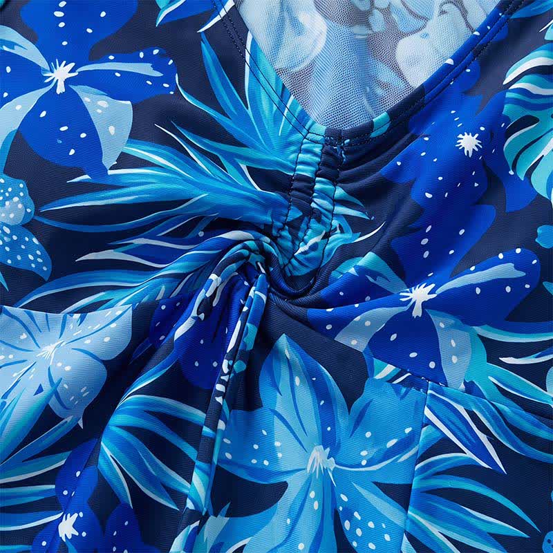 Tropical Floral Cover Up Swim Dress - image 15