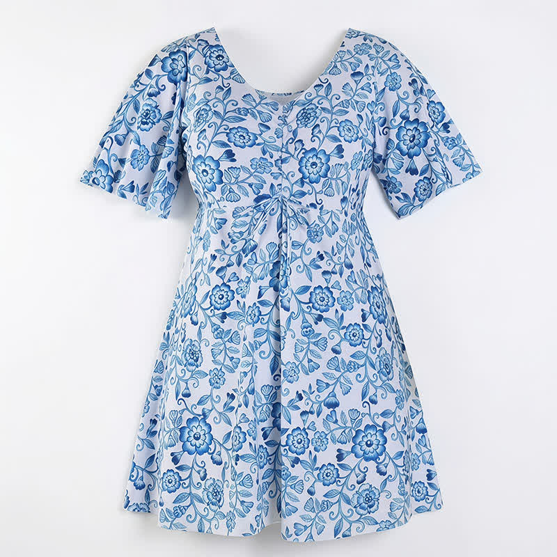 Tropical Floral Cover Up Swim Dress - image 14