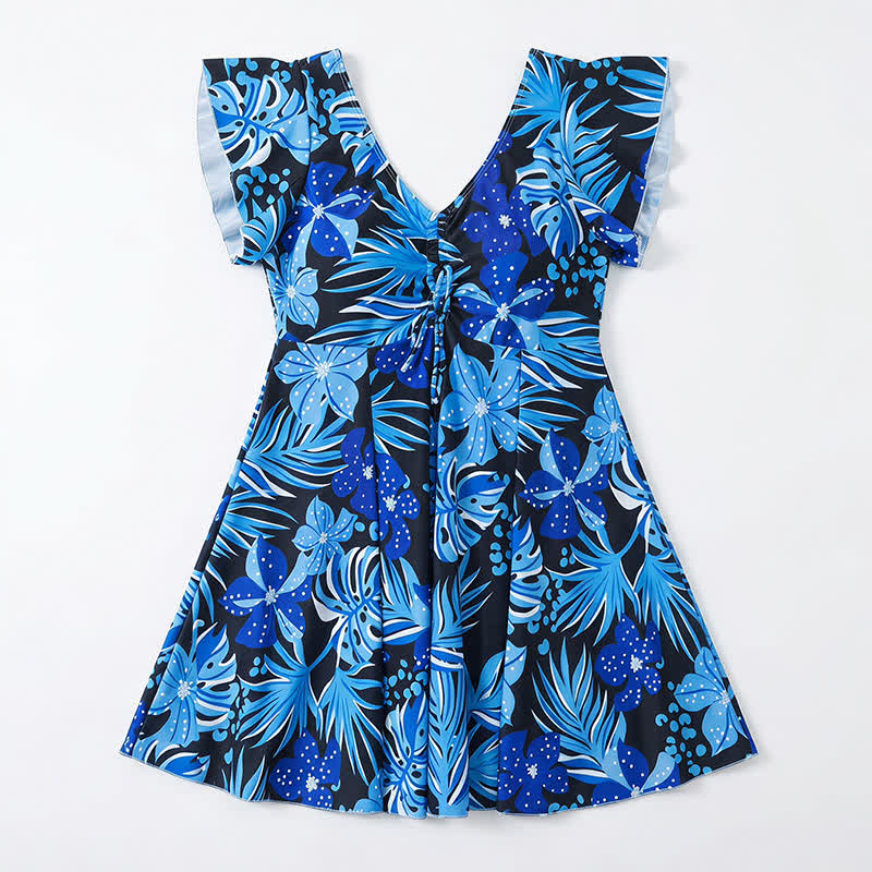 Tropical Floral Cover Up Swim Dress - image 13