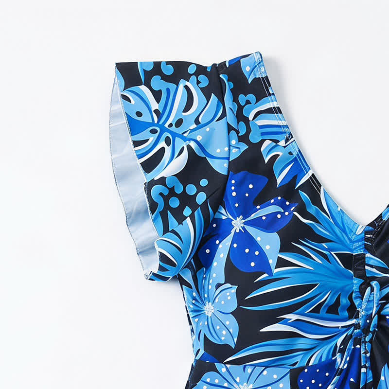 Tropical Floral Cover Up Swim Dress - image 16