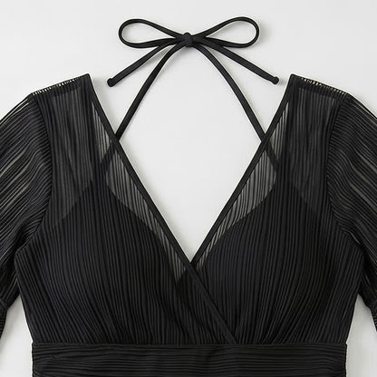 Black Sheer Wrap Swim Dress - image 6