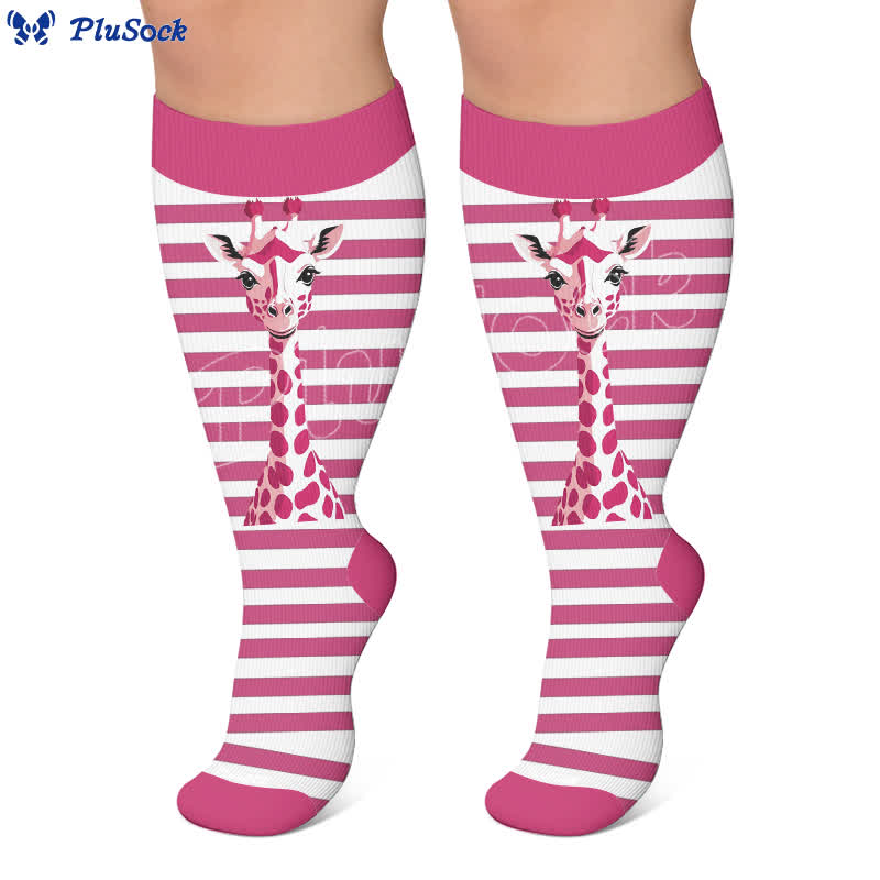 Plus Size Zebra Bow Stripe Compression Socks - image 7