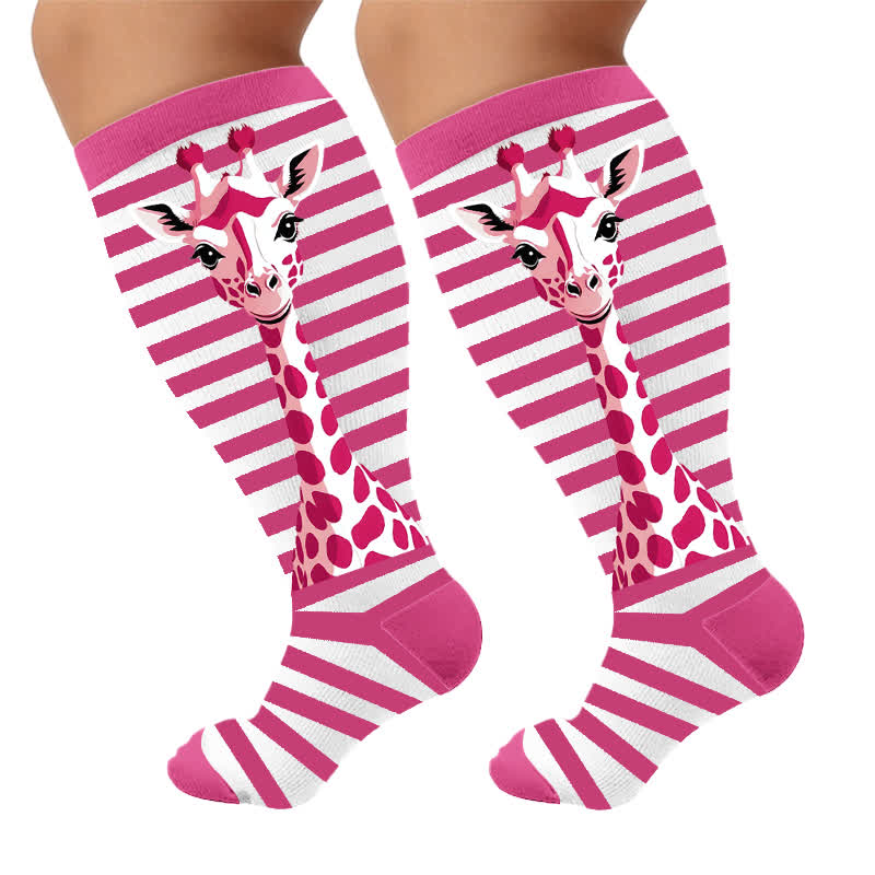 Plus Size Zebra Bow Stripe Compression Socks - image 10