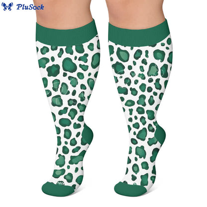 Plus Size Wild Leopard Compression Socks - image 6