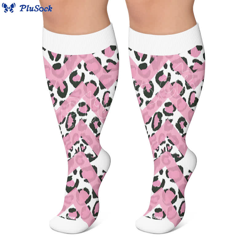 Plus Size Wild Leopard Compression Socks - image 7