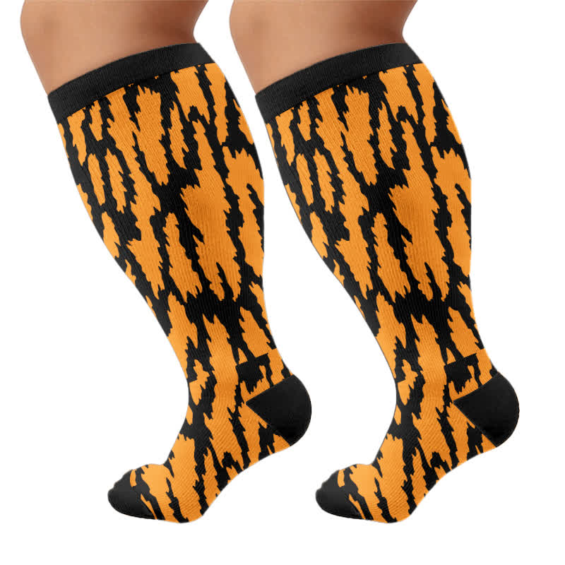 Plus Size Wild Leopard Compression Socks - image 8