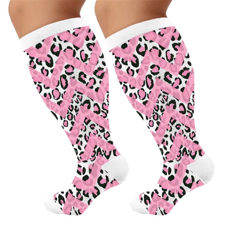 Plus Size Wild Leopard Compression Socks - image 10