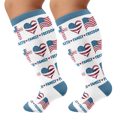Plus Size Patriotic Heart Compression Socks - image 8