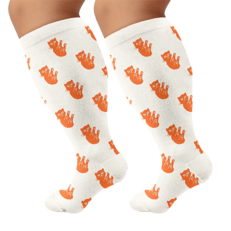 Plus Size Dalmatian Cat Compression Socks - Cat(1 Pair) - 4XL - image 9