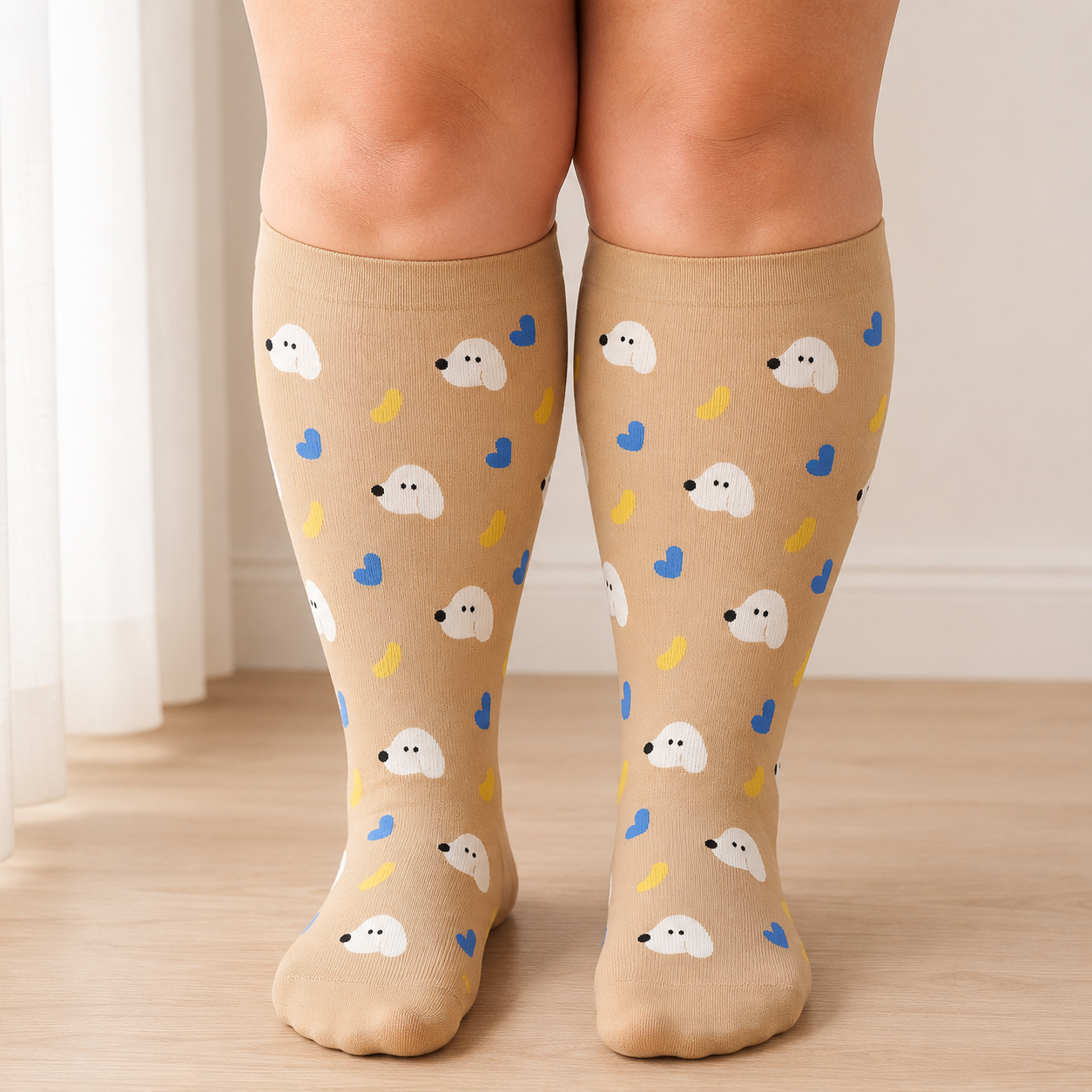 Plus Size Dalmatian Cat Compression Socks - image 1