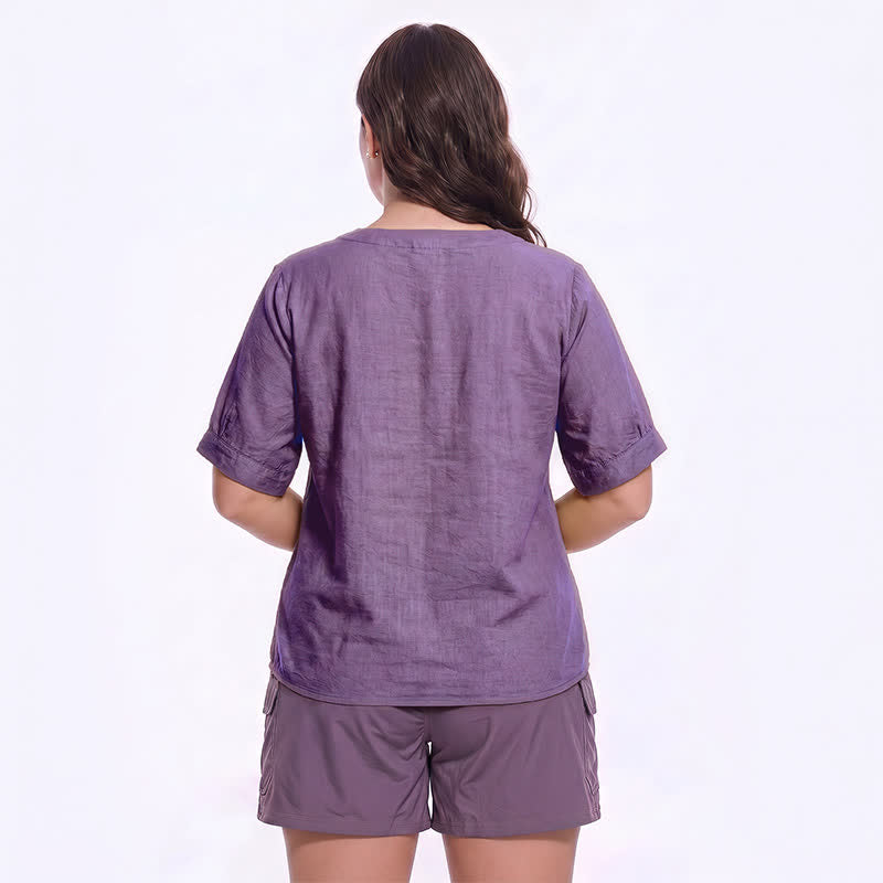 Plus Size Embroidered Relaxed Blouse - image 1
