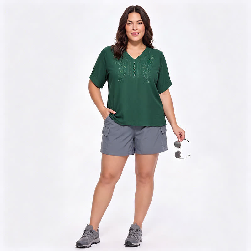 Plus Size Embroidered Relaxed Blouse - image 10