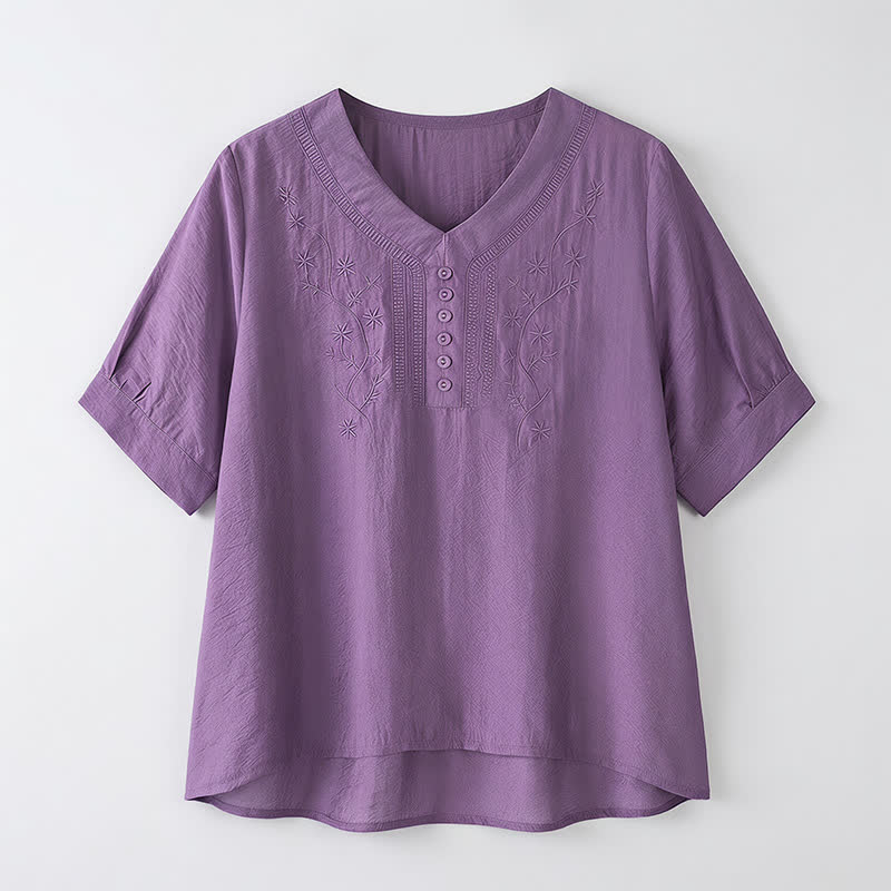 Plus Size Embroidered Relaxed Blouse - image 16
