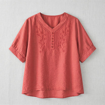 Plus Size Embroidered Relaxed Blouse - image 19