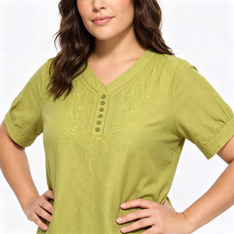 Plus Size Embroidered Relaxed Blouse - image 15
