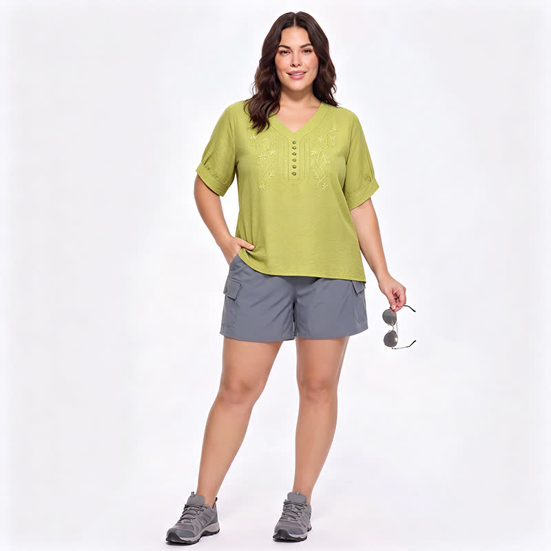 Plus Size Embroidered Relaxed Blouse - image 14