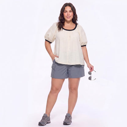 Contrast Trim Relaxed Everyday Blouse - image 2