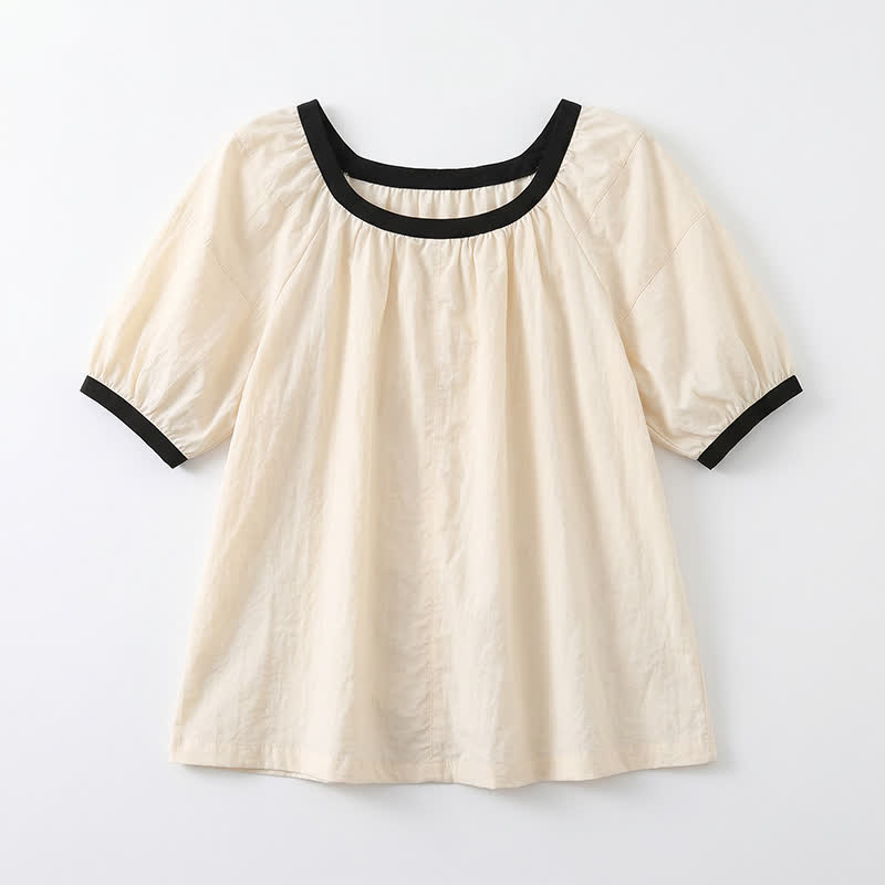 Contrast Trim Relaxed Everyday Blouse - image 8