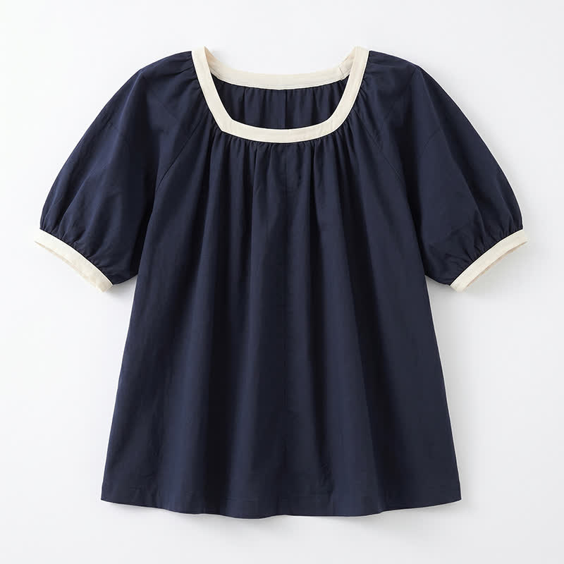 Contrast Trim Relaxed Everyday Blouse - image 9