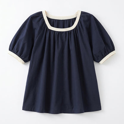 Contrast Trim Relaxed Everyday Blouse - image 9