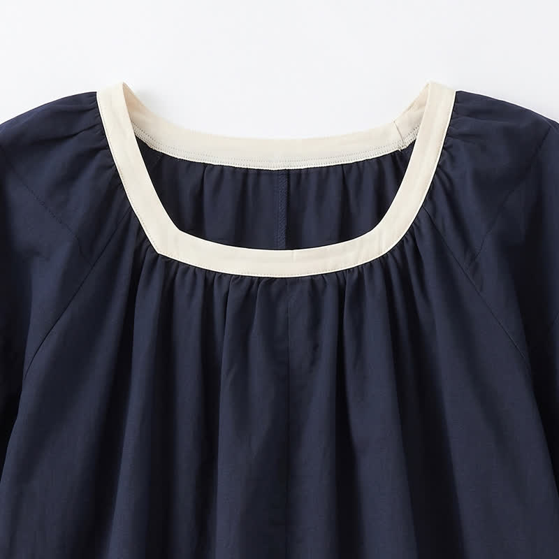 Contrast Trim Relaxed Everyday Blouse - image 11