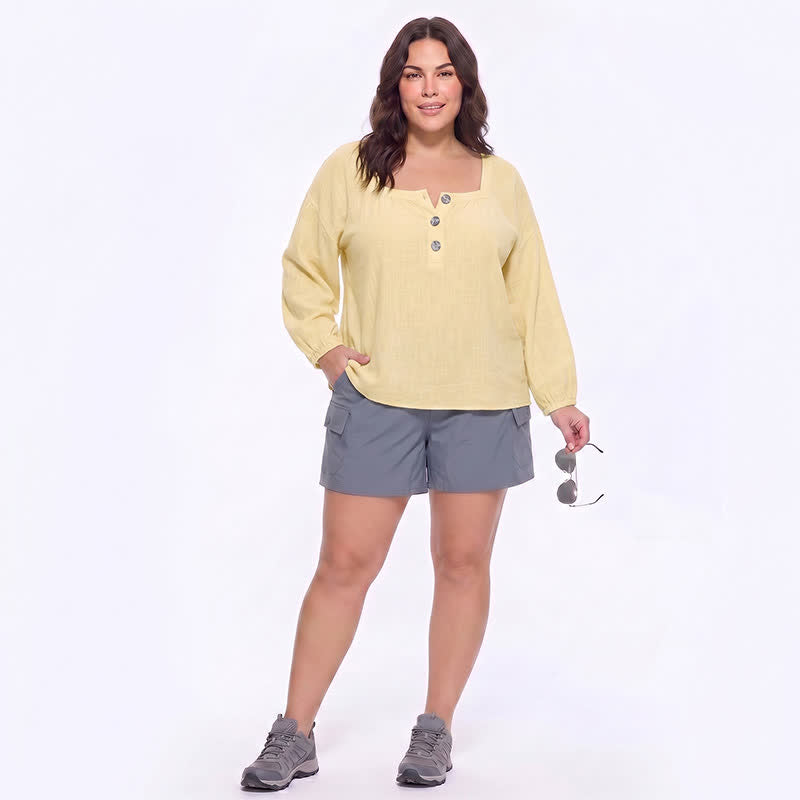 Plus Size Floral Square Neck Blouse - image 2