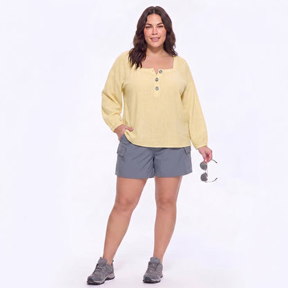 Plus Size Floral Square Neck Blouse - image 2