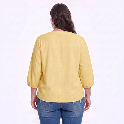 Plus Size Floral Square Neck Blouse - image 1