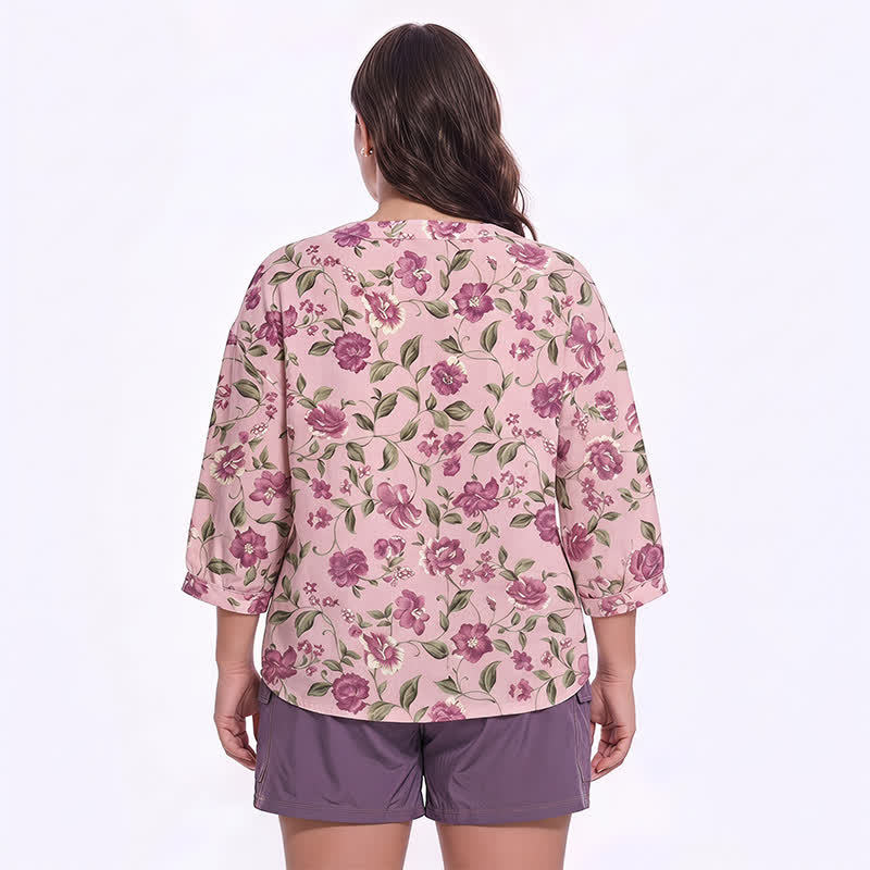 Plus Size Floral Square Neck Blouse - image 17