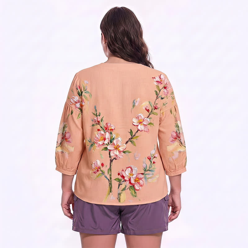 Plus Size Square Neck Button Front Casual Blouse - image 21