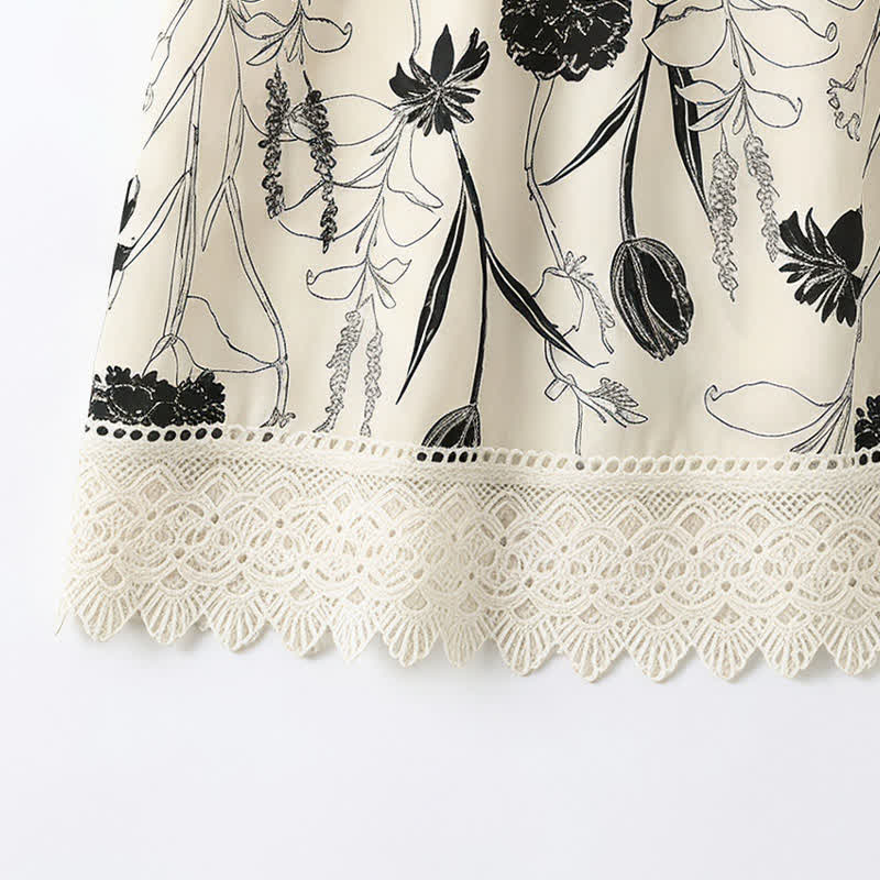 Vintage Floral Lace Square Neck Blouse - image 10