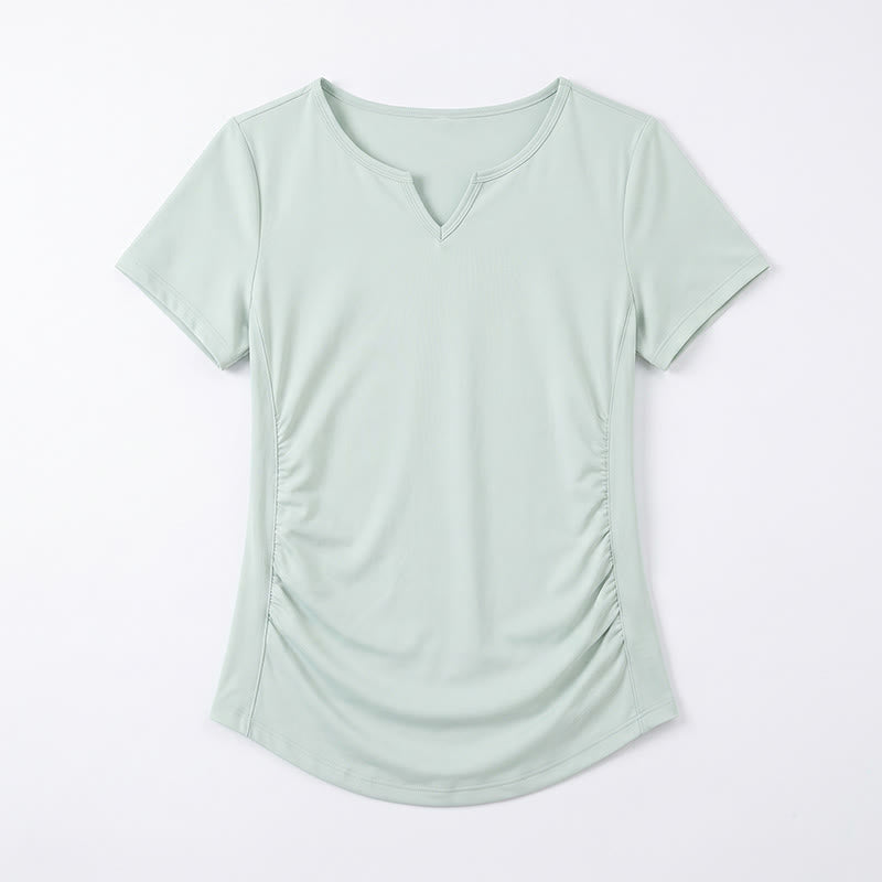 Plus Size Ruched V Neck Sports Shirt - image 13