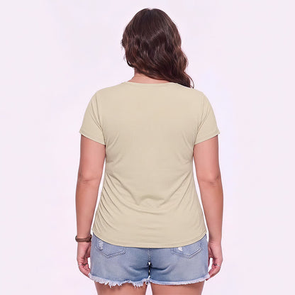 Plus Size Ruched V Neck Sports Shirt - image 1