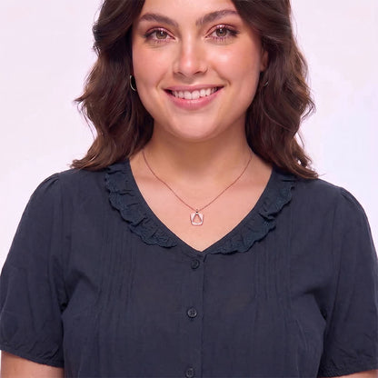 Ruffled V Neck Button Front Everyday Blouse - image 8