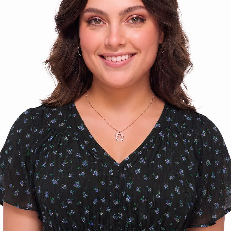 Plus Size Floral Chiffon Peplum Blouse - image 3