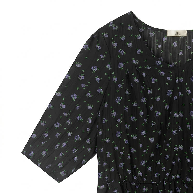 Plus Size Floral Chiffon Peplum Blouse - image 4