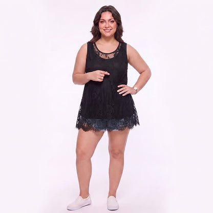 Plus Size Lace Mesh Blouse - image 2