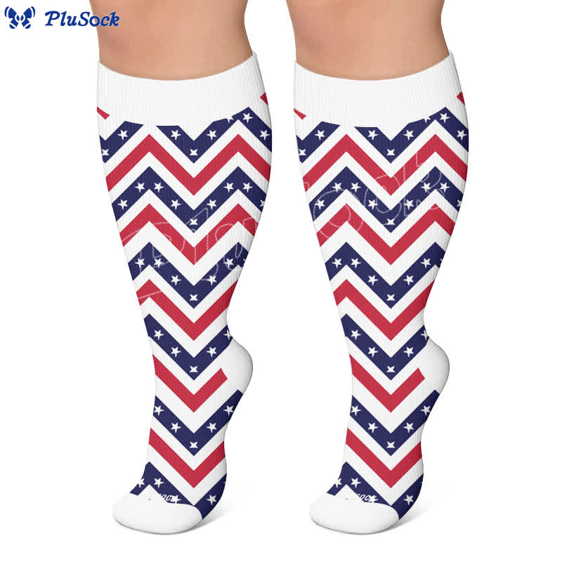 Plus Size Americana Star Stripe Compression Socks - image 5