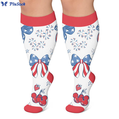 Plus Size Americana Star Stripe Compression Socks - image 6